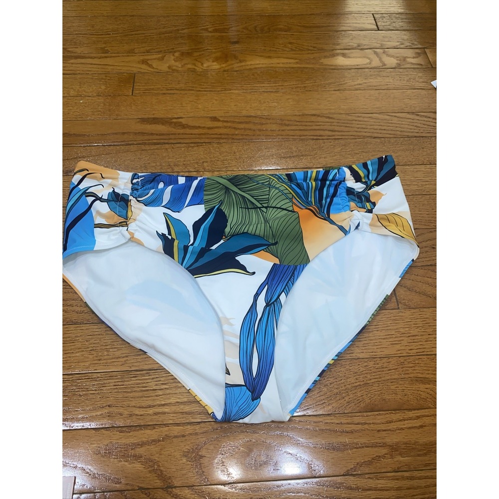 Calia Carrie Underwood Ruched Floral Botanical Swim Bikini Bottoms XL